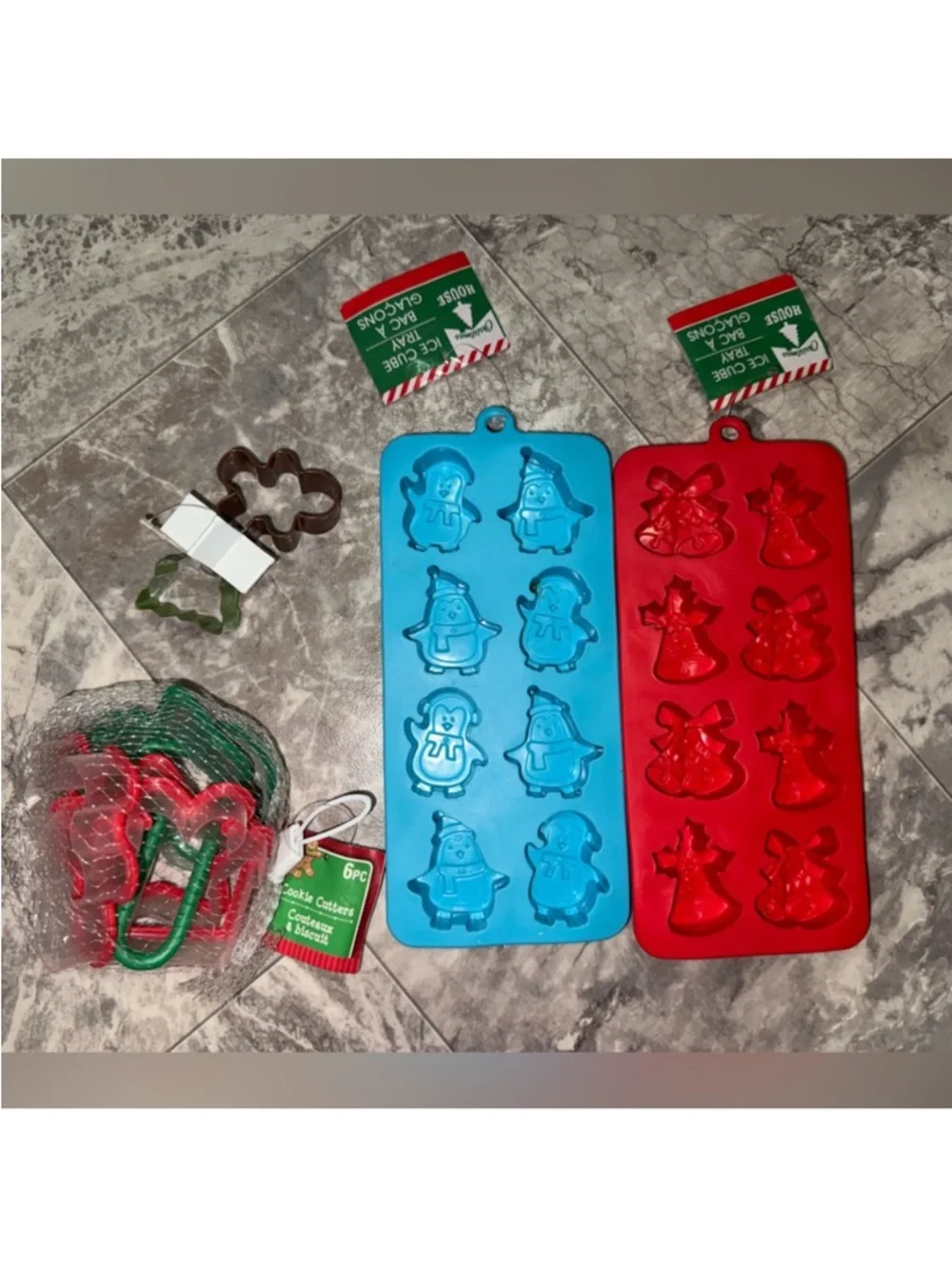 Christmas Baking Set Silicone Molds Cookie Cutters Holiday Bundle
